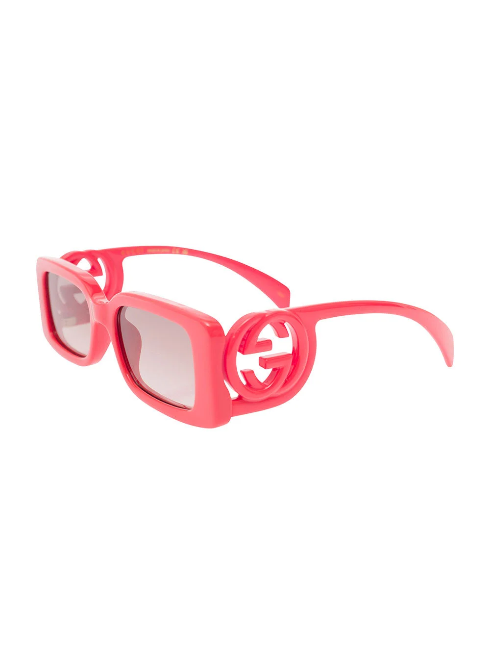 Gucci Women 'Gg1325s' Red Rectangular Sunglasses With Interlocking Gg Cut-Out In Shiny Acetate Woman - 1