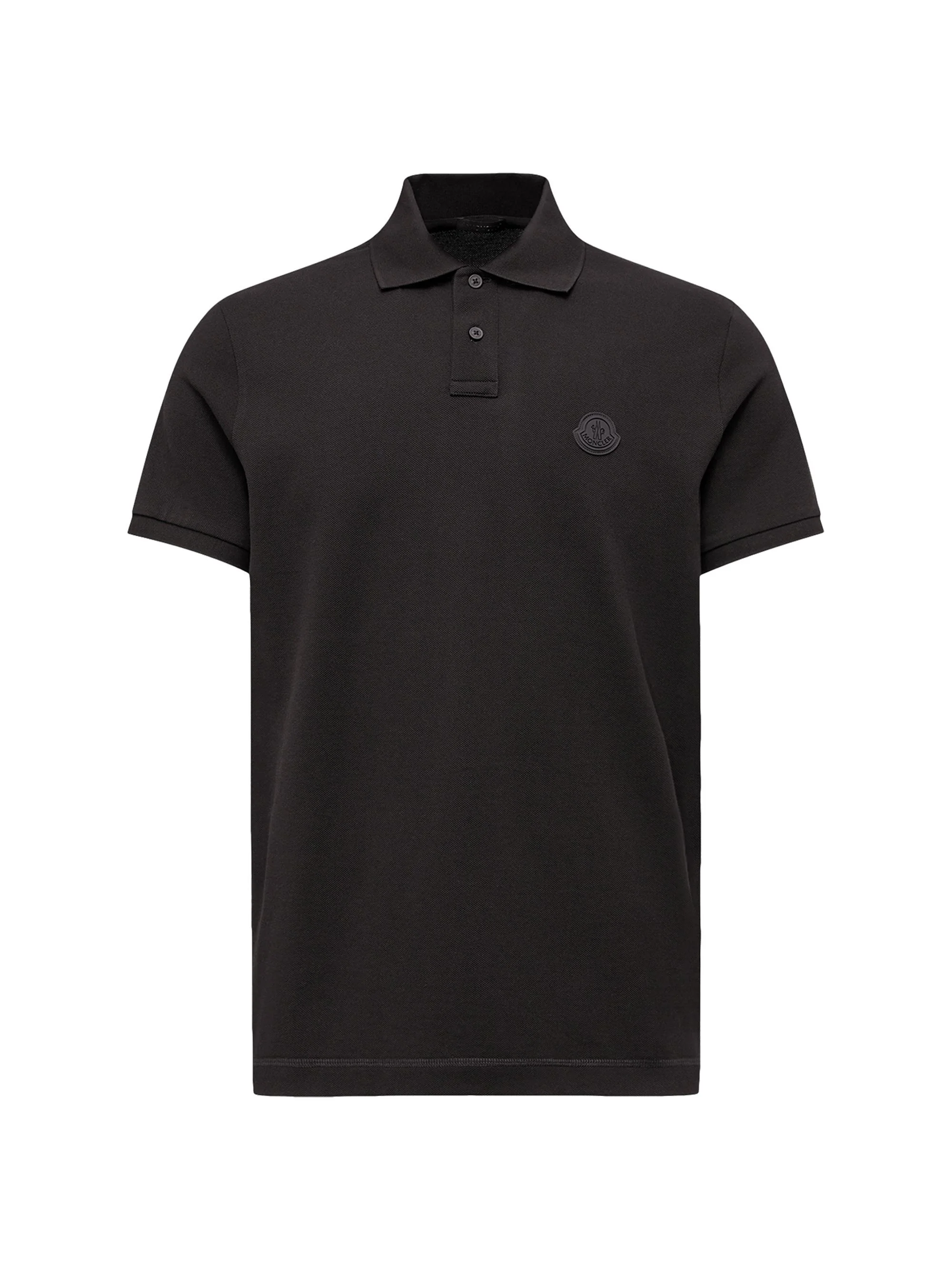 Men's Polo Shirt in Cotton Piquet - Black - 1