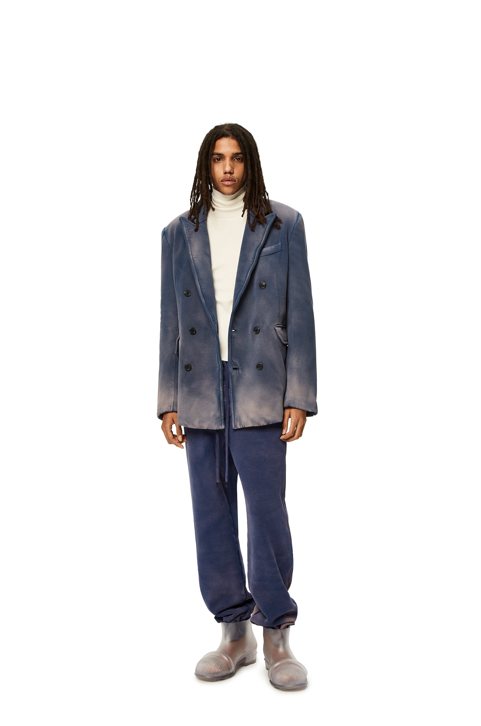 Padded drawstring trousers in wool - 2
