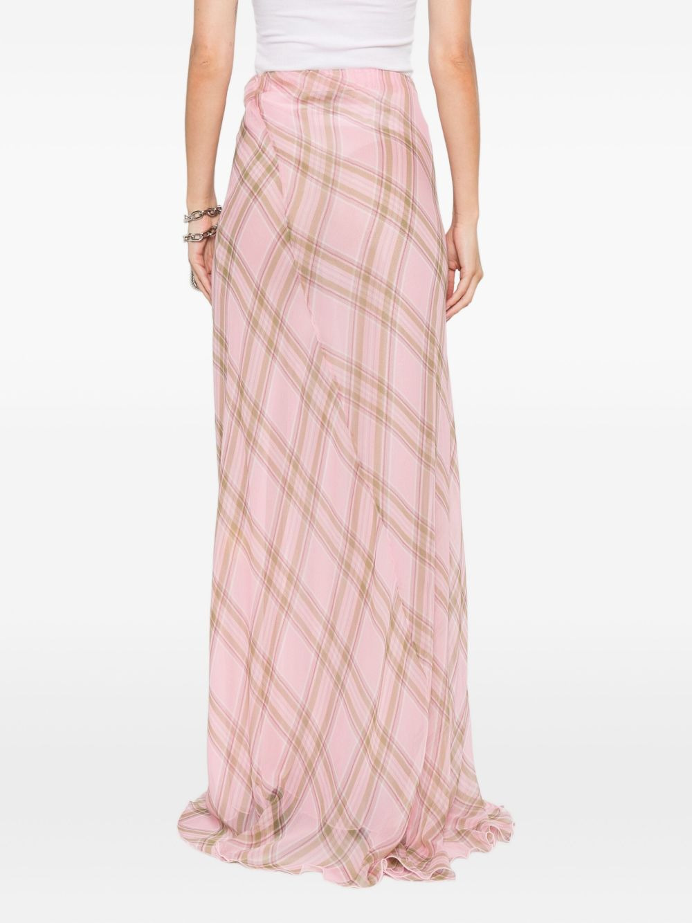 tartan-print maxi dress - 4