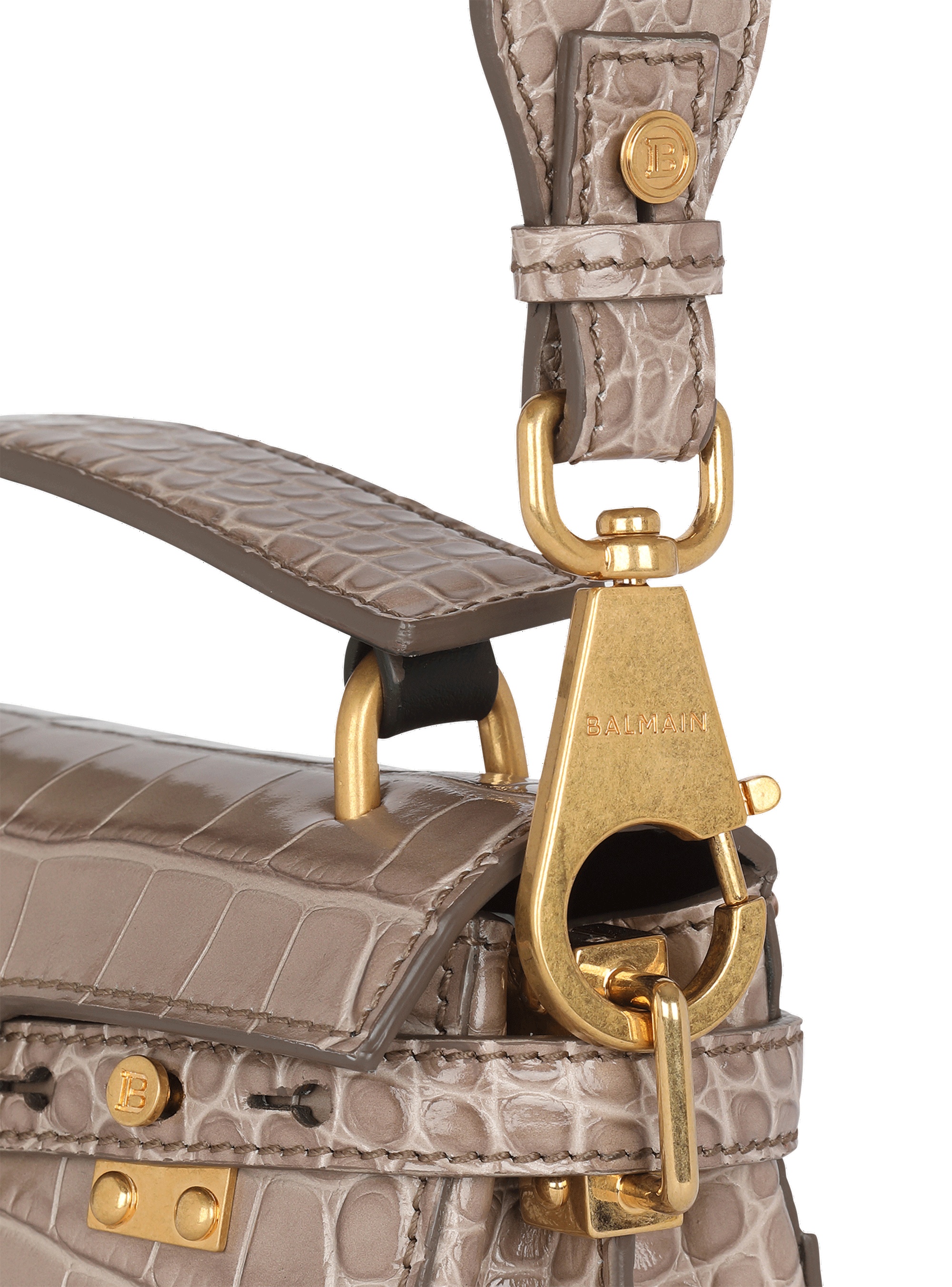 Crocodile-embossed leather B-Buzz 19 bag - 8