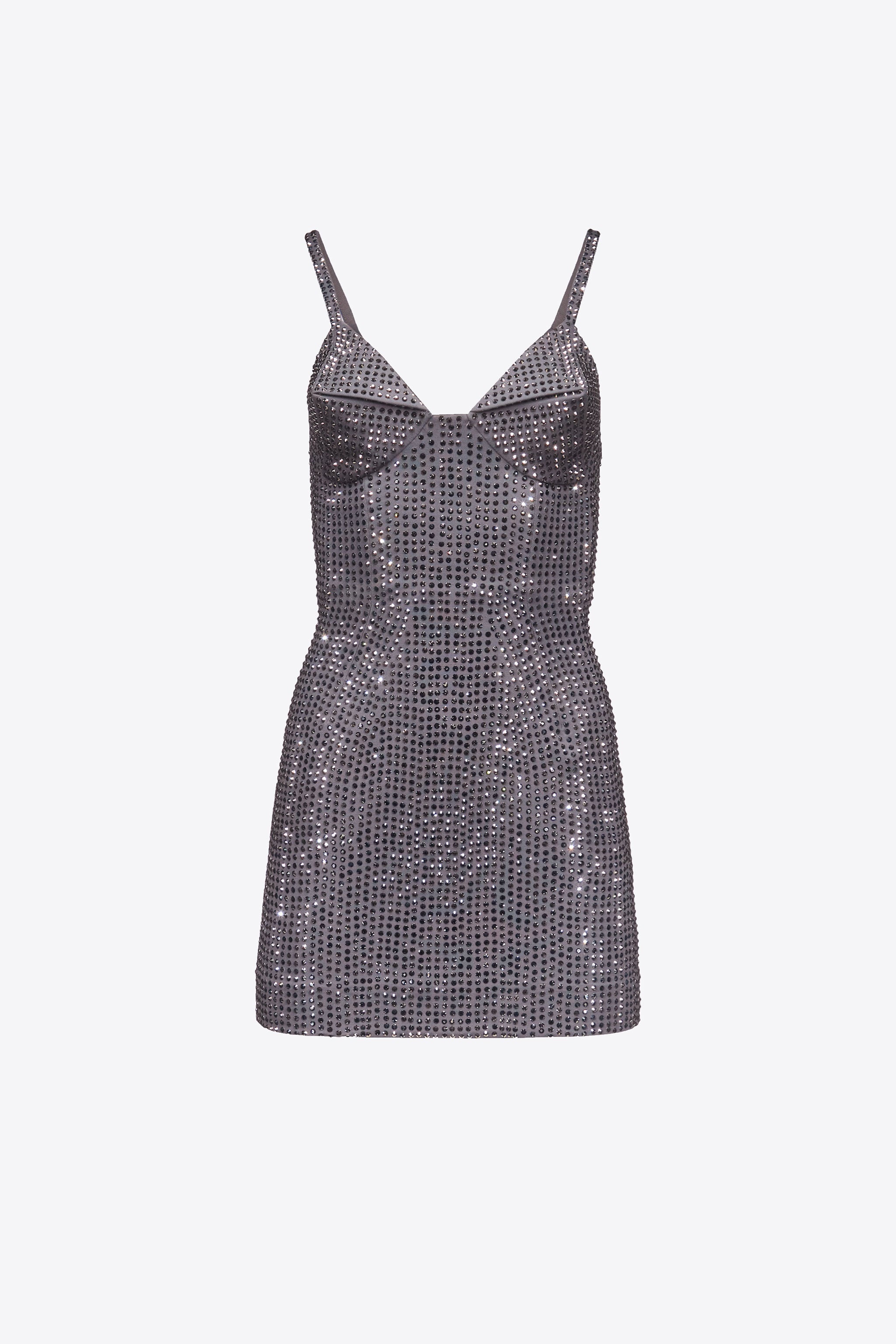 CRYSTAL EMBELLISHED MINI DRESS - 2