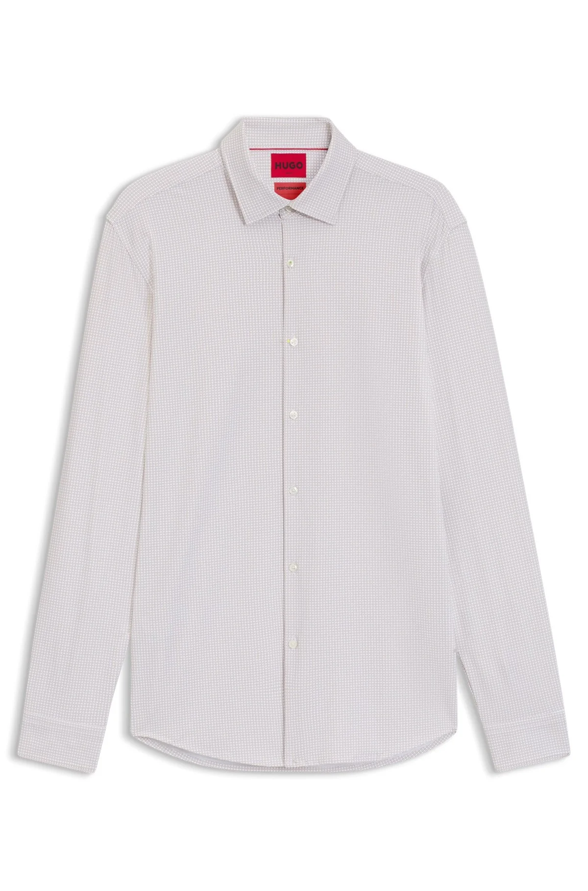 SLIM-FIT SHIRT IN PRINTED PERFORMANCE-STRETCH JERSEY - 1