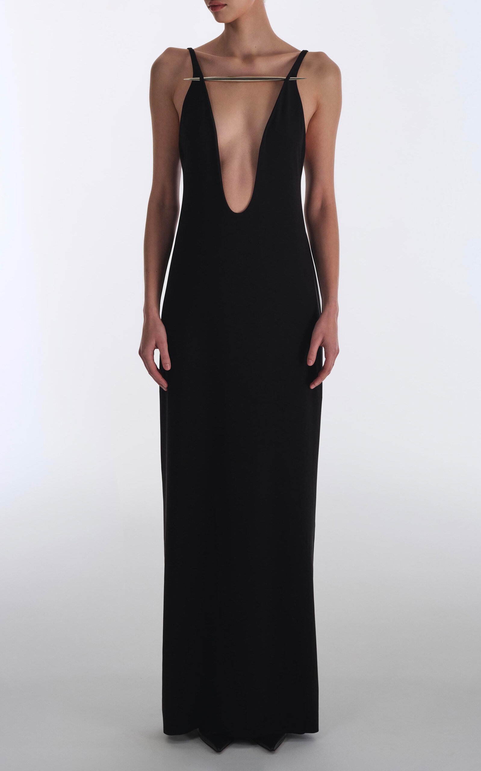Dagger Plunging Maxi Dress black - 4