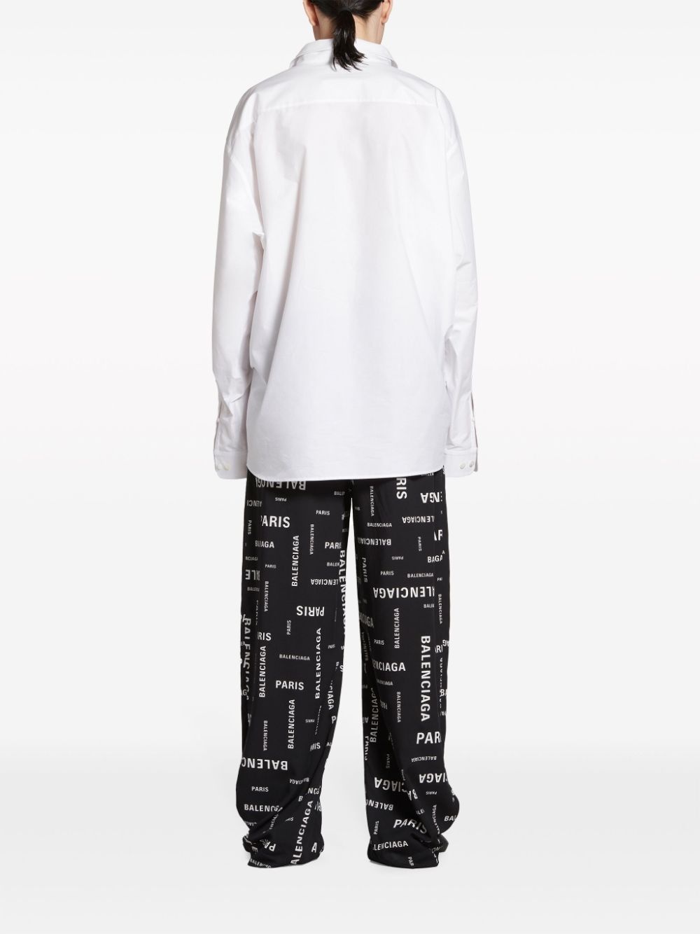 logo-print wide-leg cotton trousers - 4