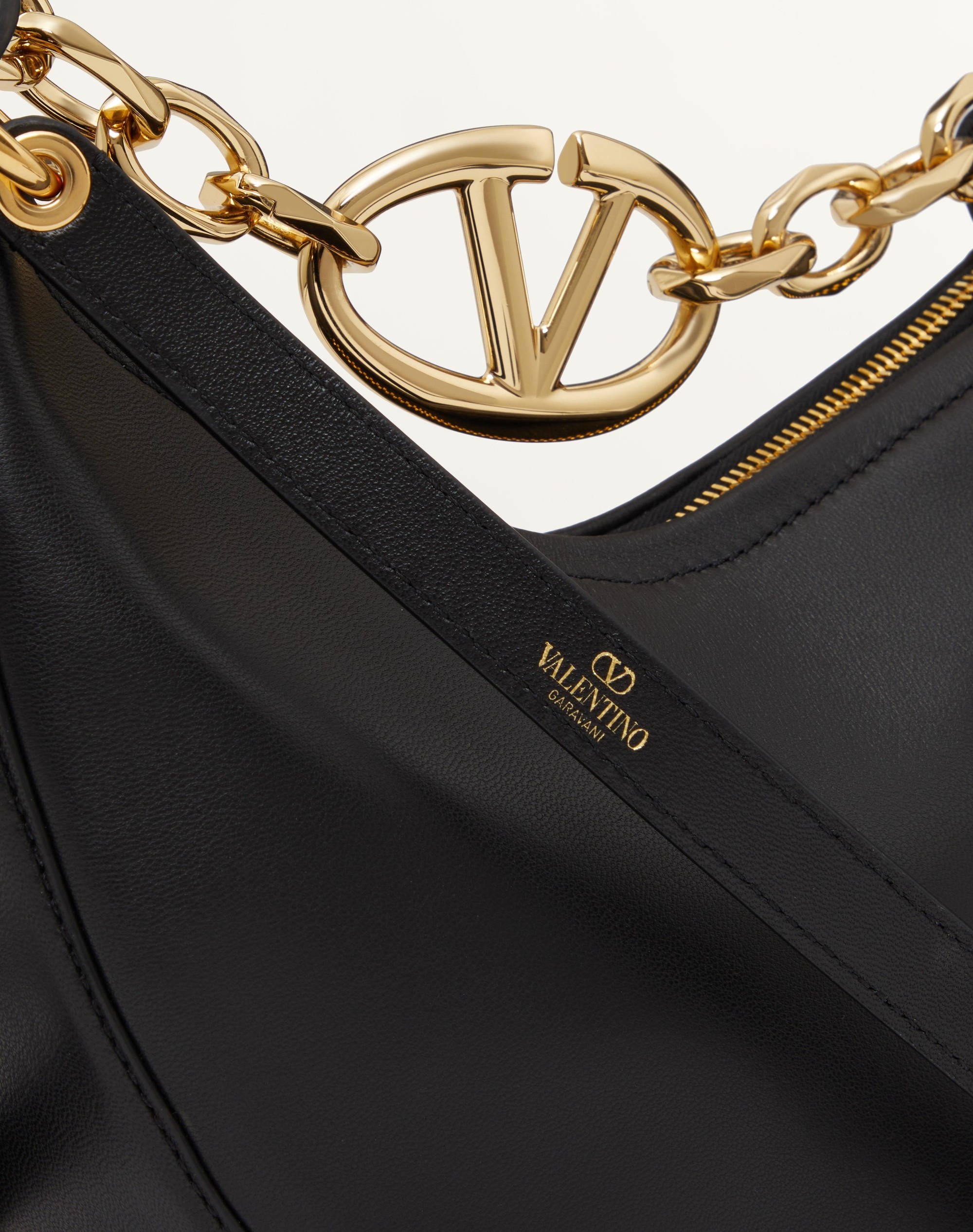 VLOGO MOON MINI HOBO BAG IN NAPPA LEATHER WITH CHAIN - 6