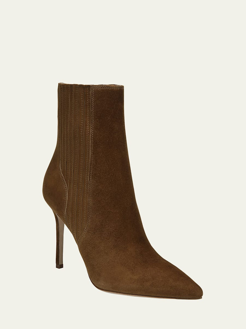 VERONICA BEARD Lisa Suede Stiletto Ankle Booties outlook