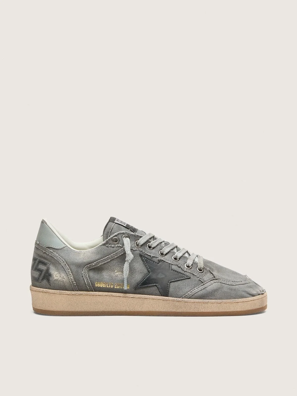 Men's Ball Star LTD in gray denim with black leather star - 1
