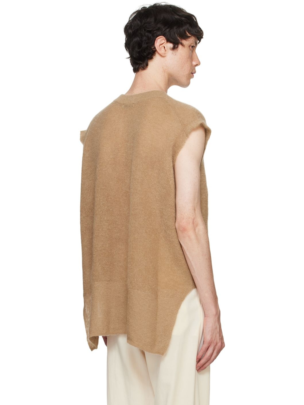 Beige Super Kid Mohair Vest - 3