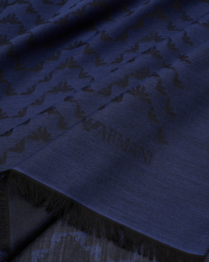 EMPORIO ARMANI MODAL-BLEND JACQUARD STOLE WITH ALL-OVER EAGLES outlook