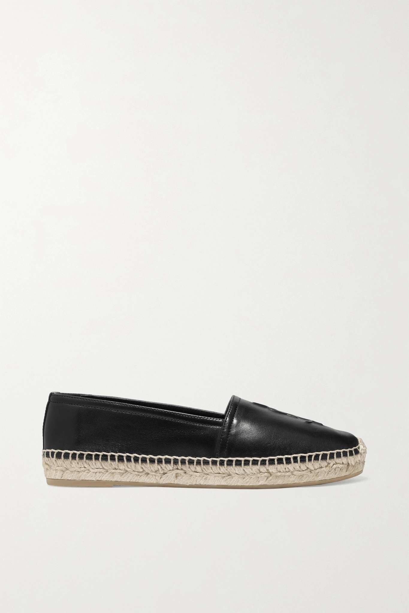 Logo-embossed leather espadrilles - 1