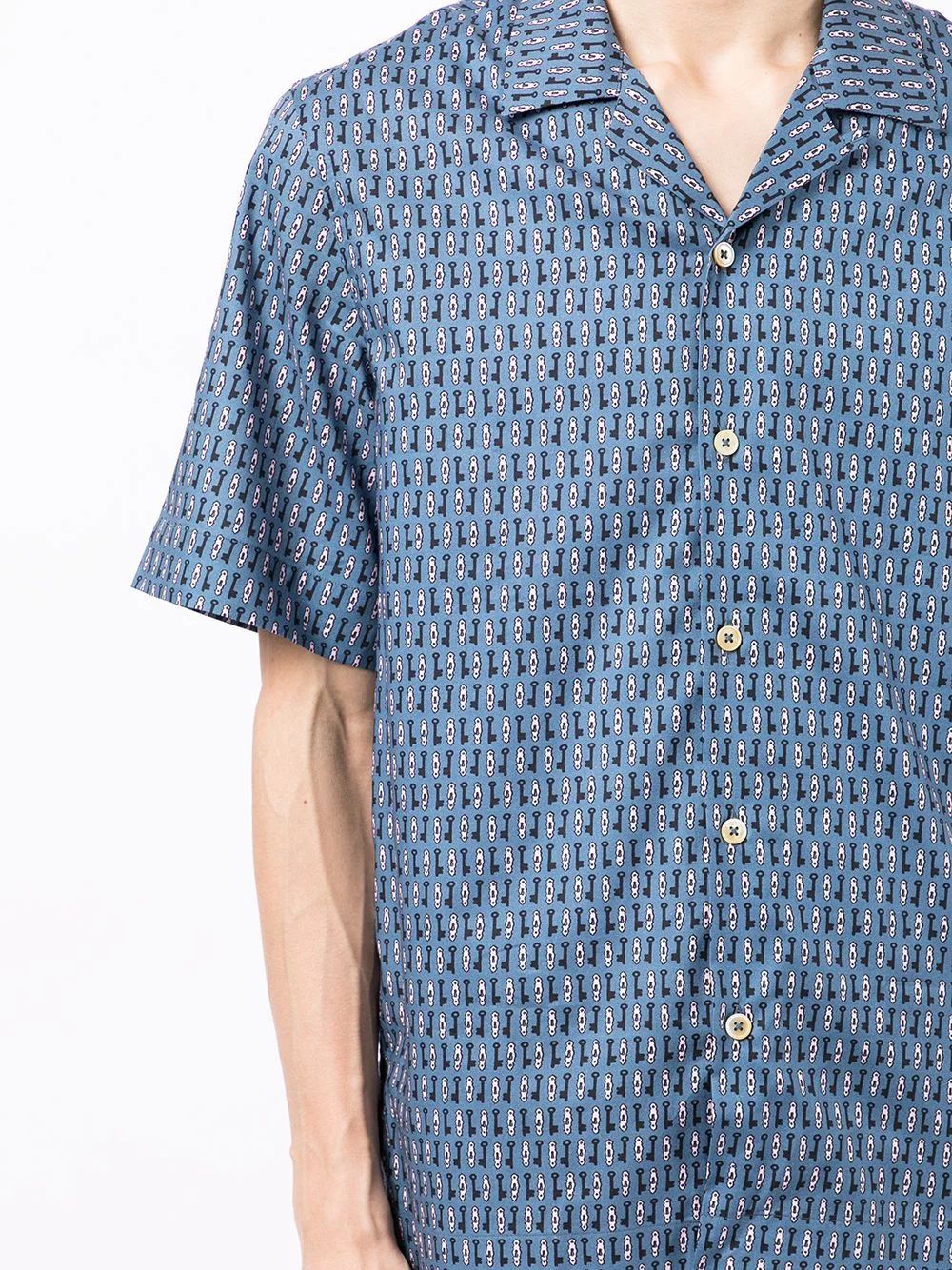 key-motif cotton shirt - 5