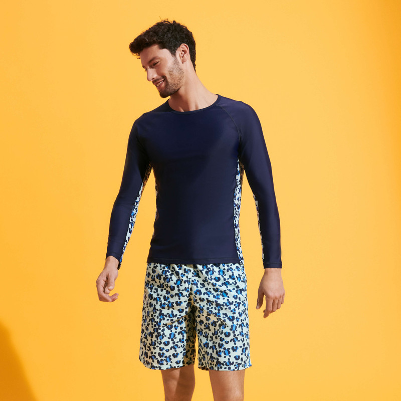 Vilebrequin Men Rashguard Long Sleeves Turtles Leopard outlook