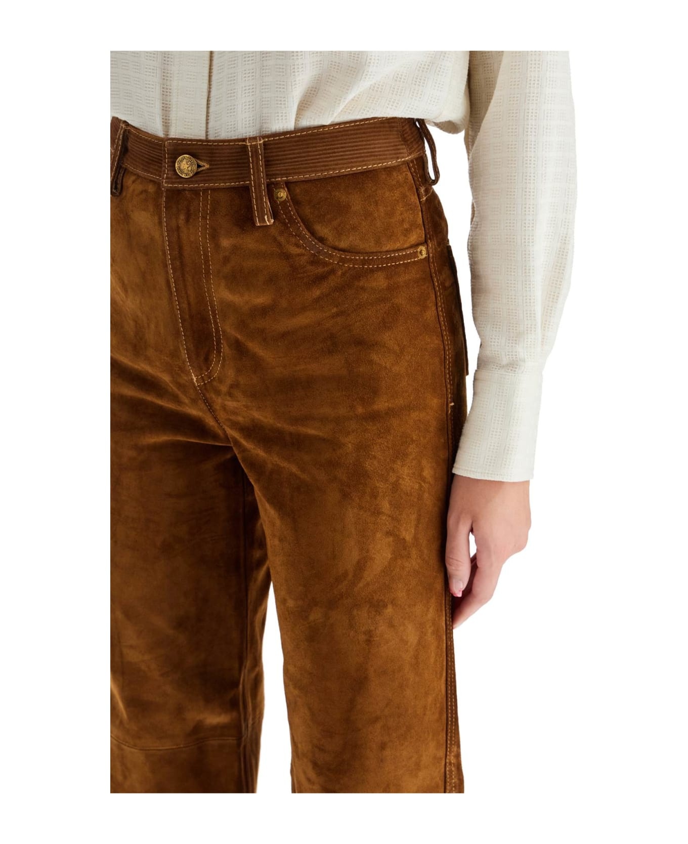 Brown Cowhide Trousers - 4