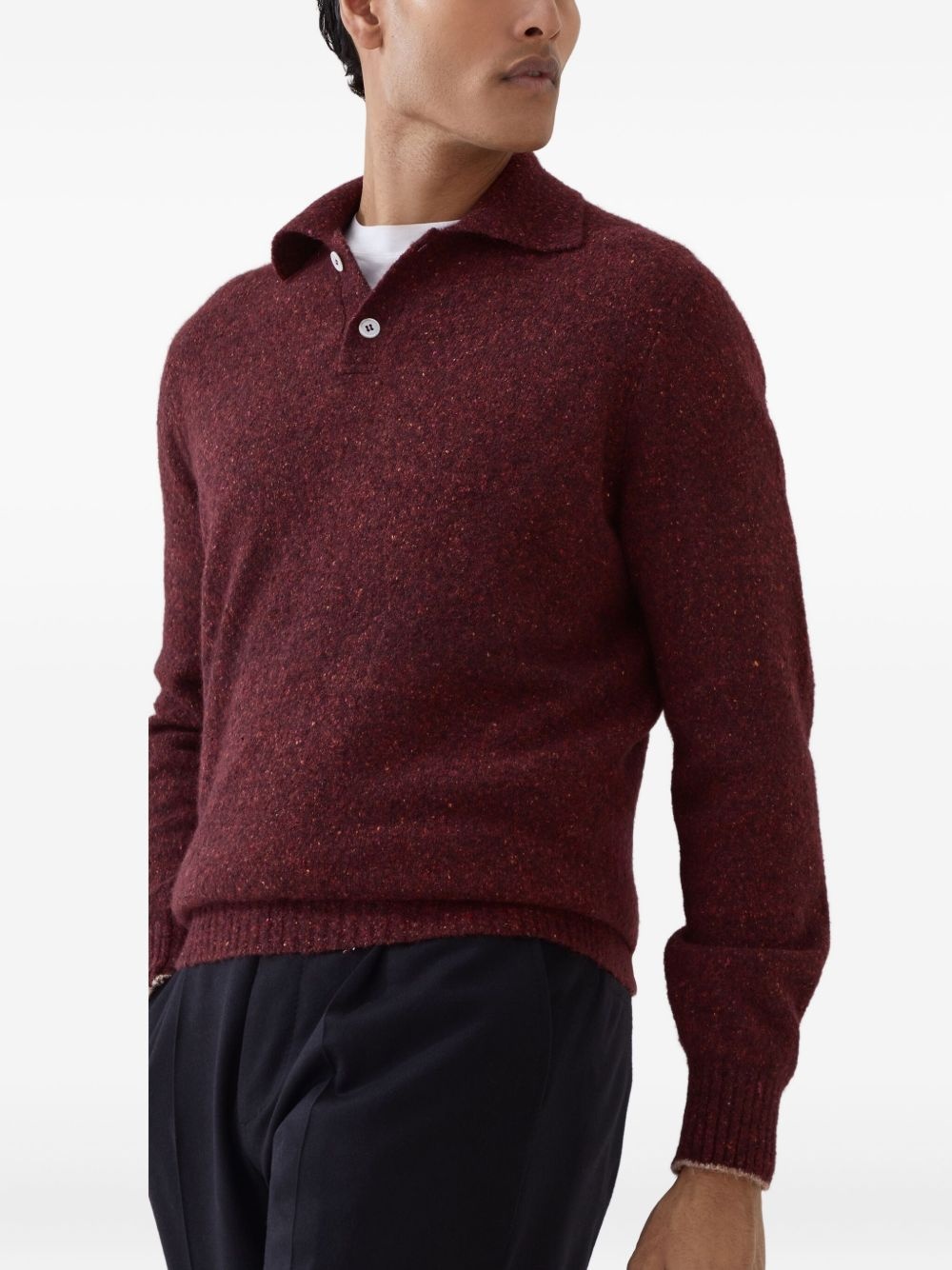 mélange-effect polo shirt - 3