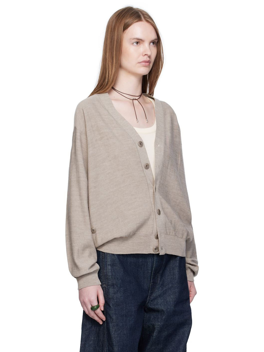 Taupe Relaxed Twisted Cardigan - 2