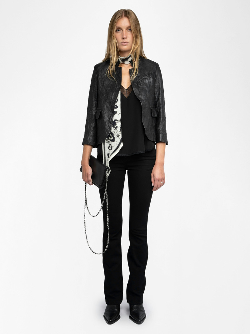 Zadig & Voltaire Verys Crinkled Leather Blazer outlook