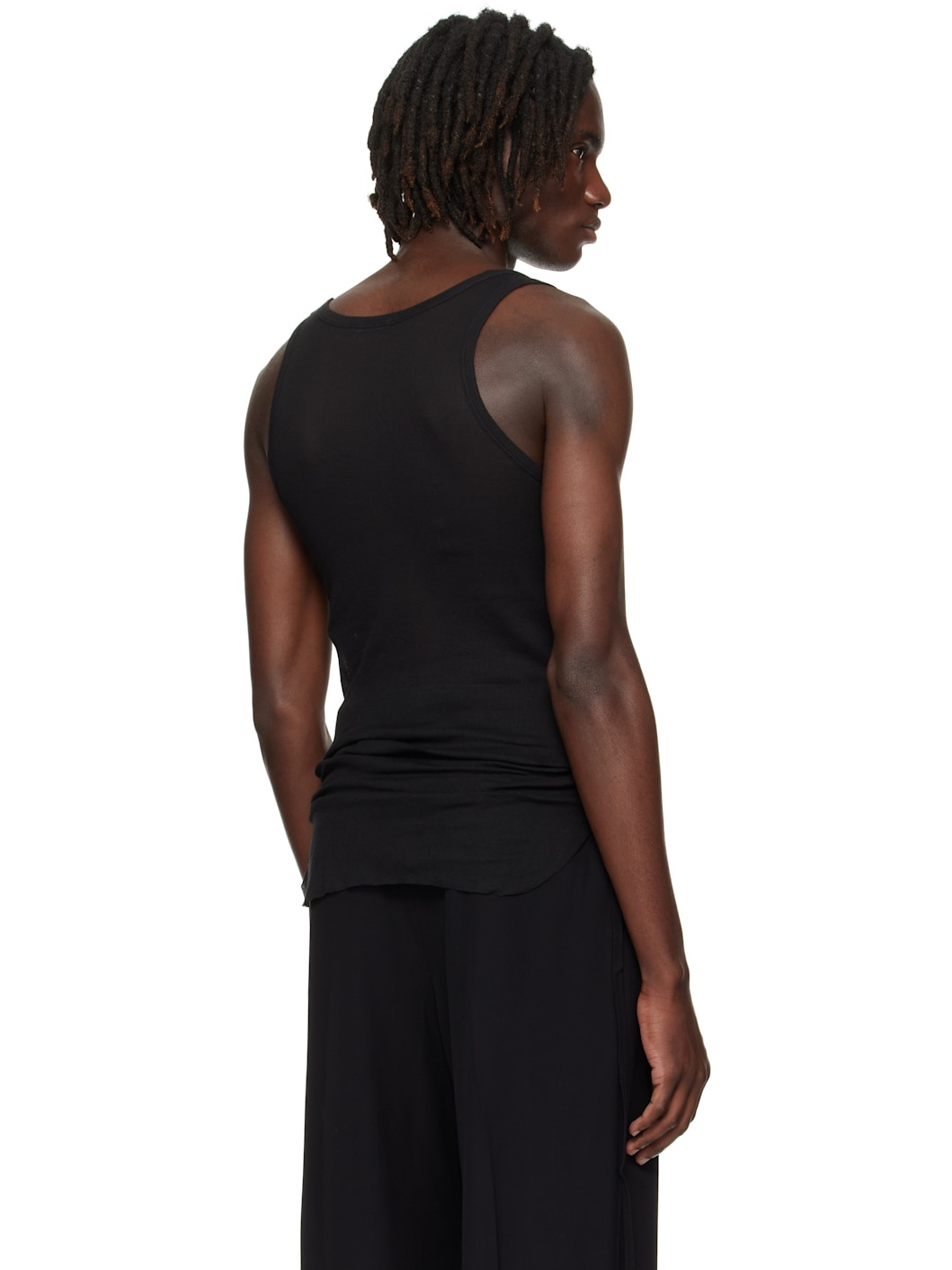 Black Boris Ruched Tank Top - 3