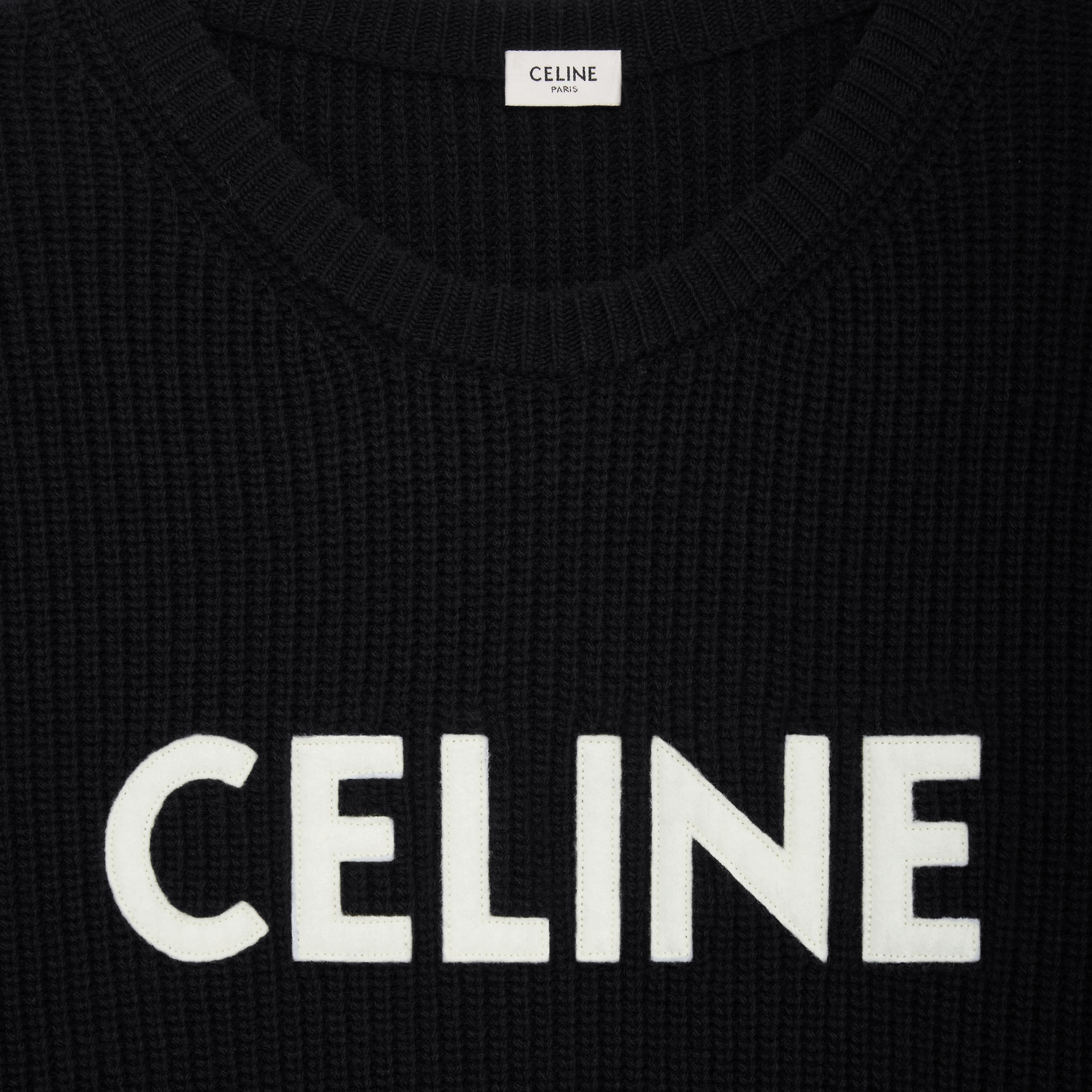celine oversized sweater in ribbed wool - 4