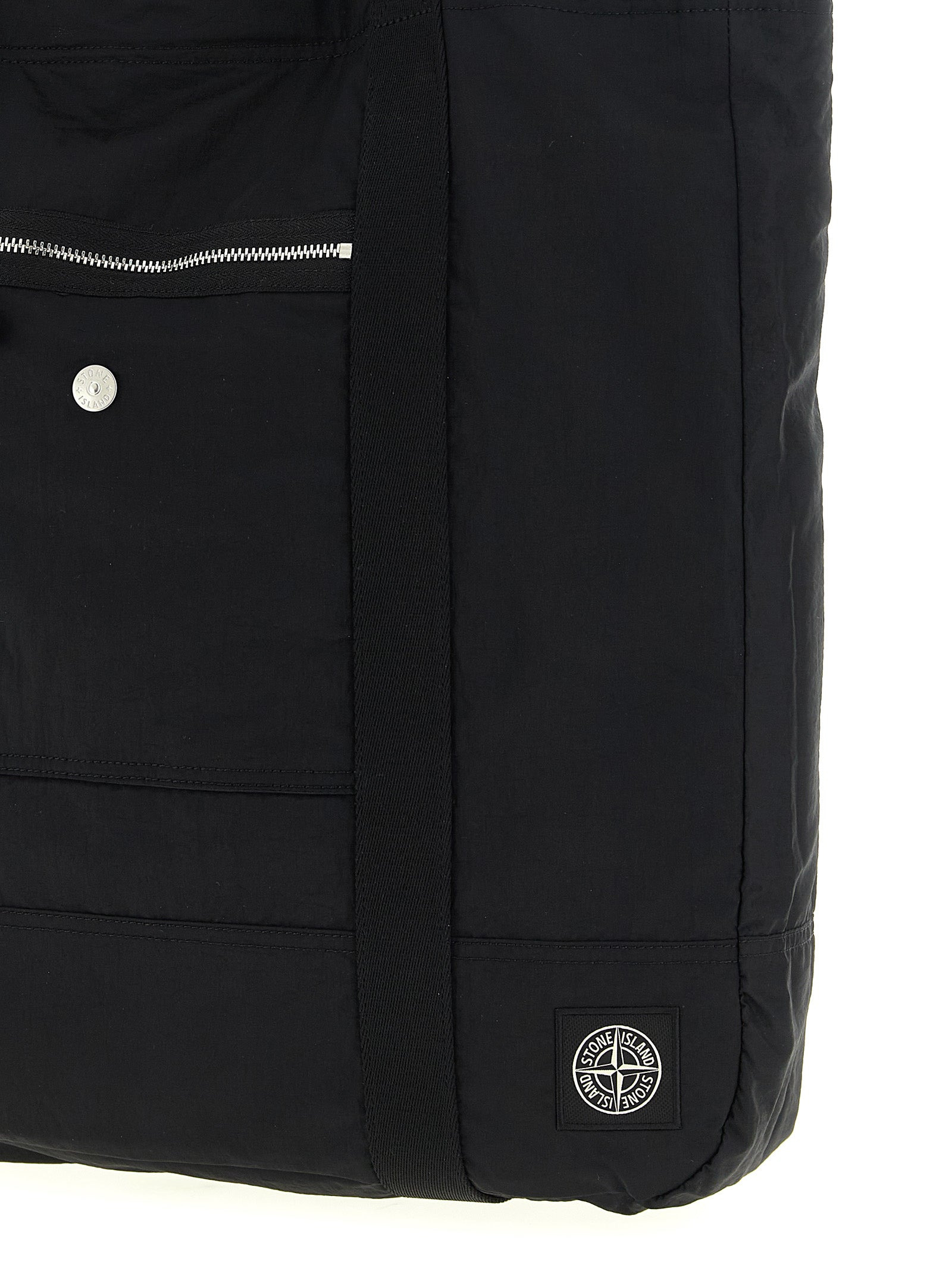 Logo Patch Shopping Bag Tote Bag Black - 3
