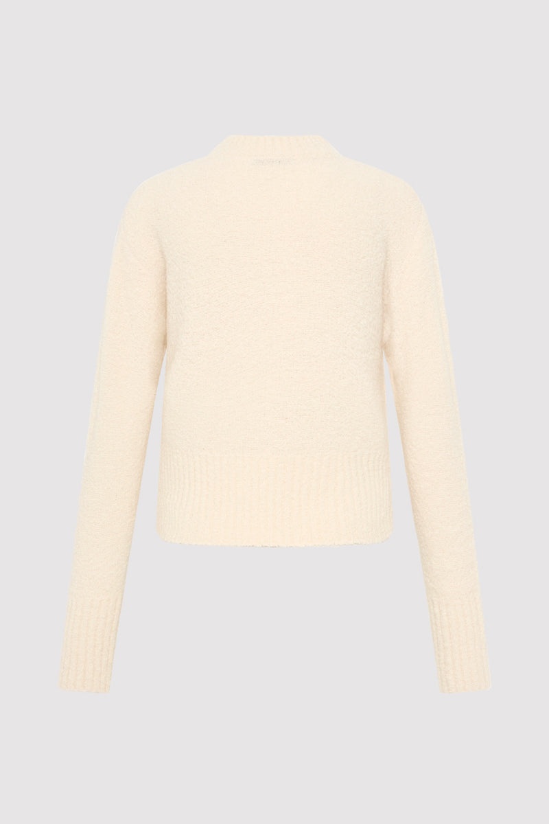 Boucle Wool Jumper - Off White - 7