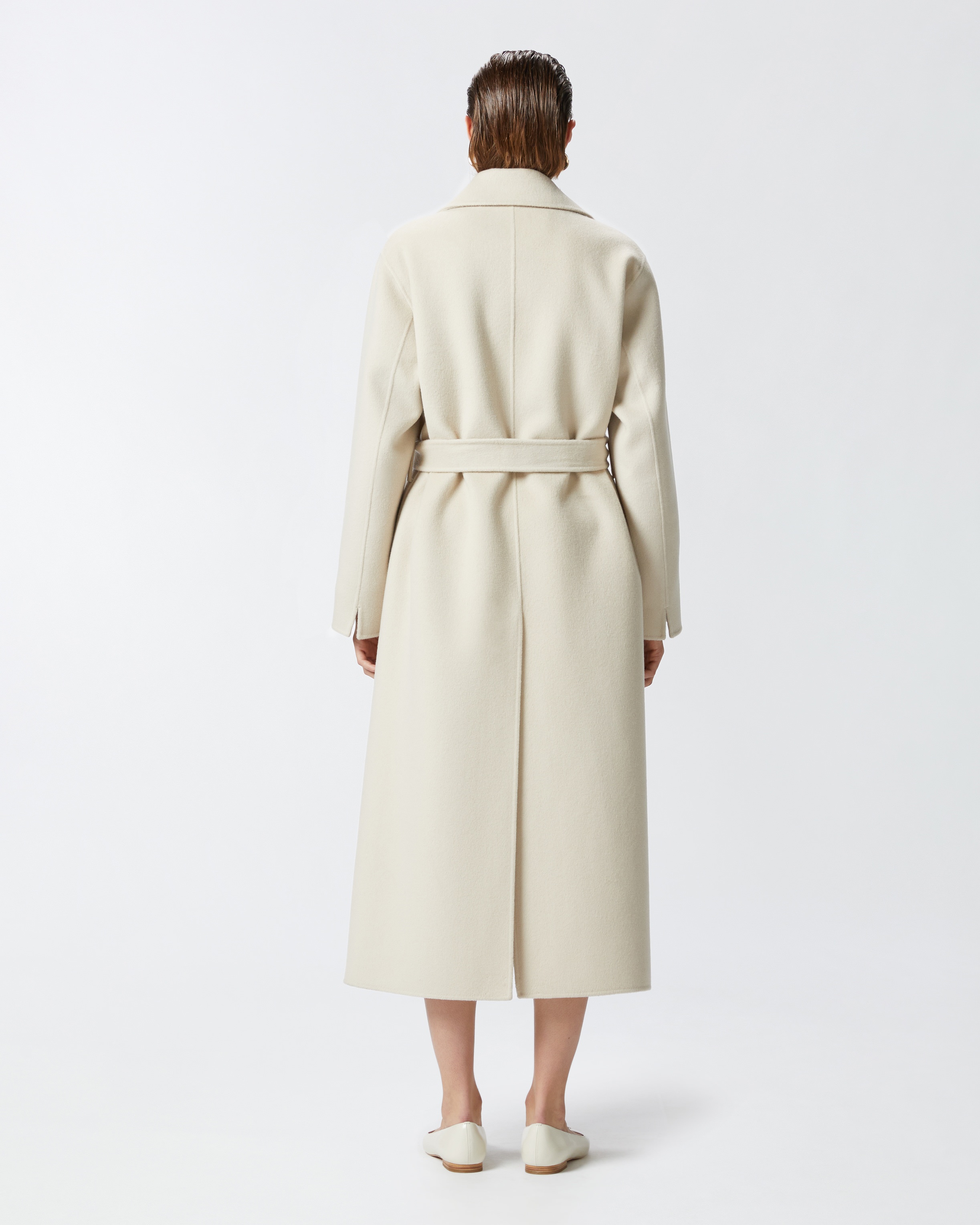LONG DOUBLE-LAYERED CLOTH COAT WITH BELT - 4