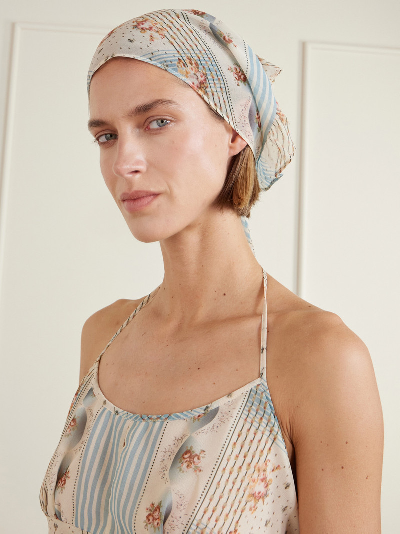 ANNA SUI Ruffled Printed Chiffon Headband outlook