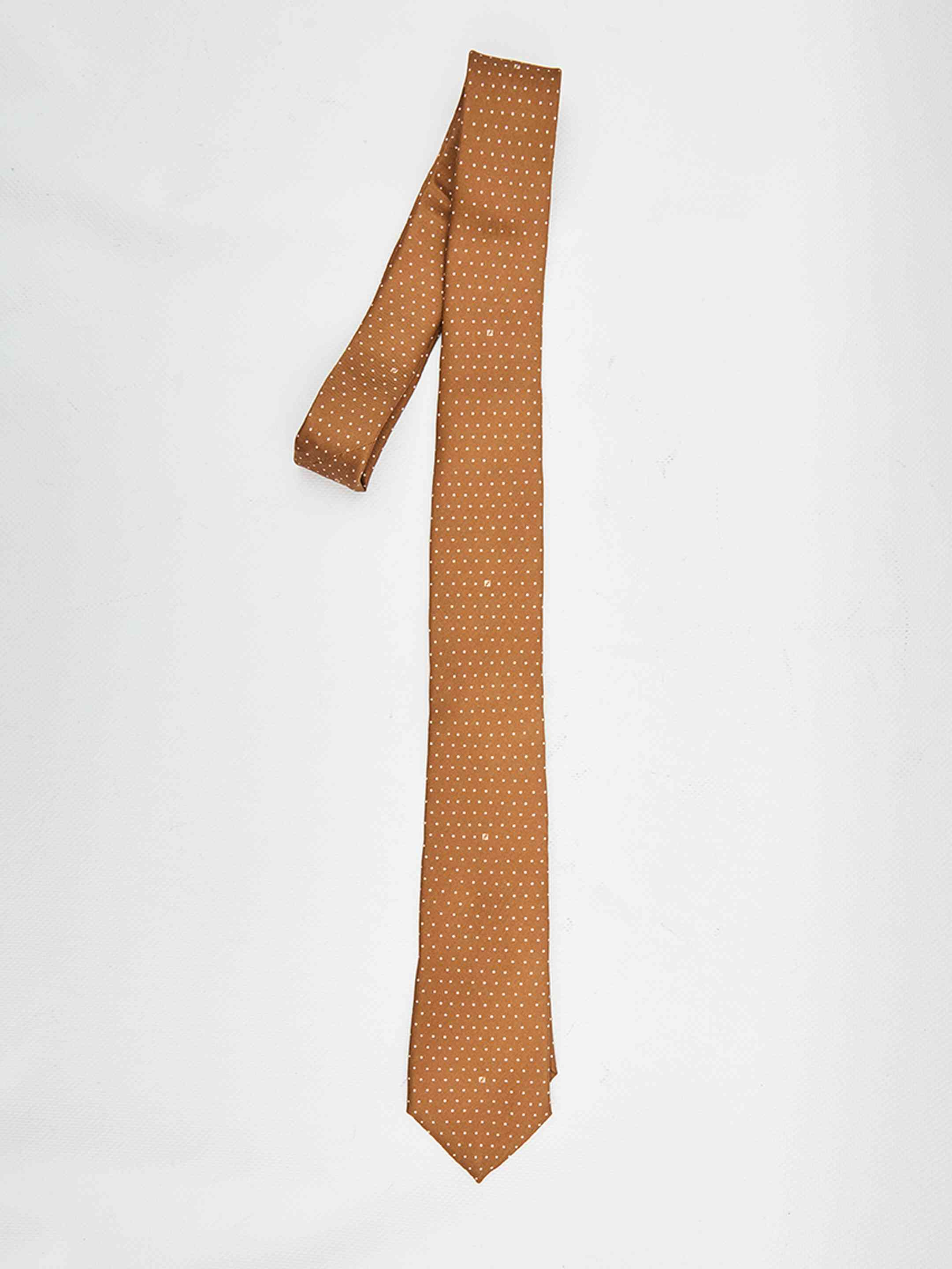 Fendi Men Brown Silk Tie - 1