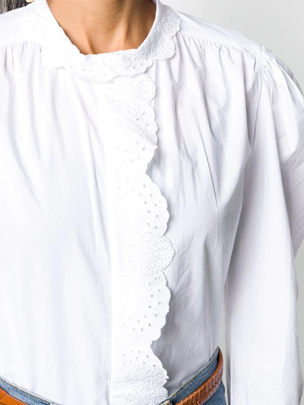 Orlana lace-embellished cotton blouse - 5