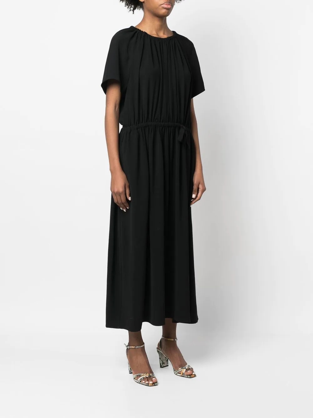 pleat detailing mid-length dress - 3