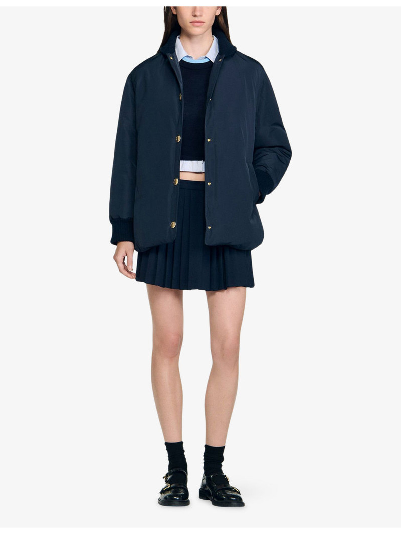 Sandro Contrast-Collar Quilted Shell Jacket outlook