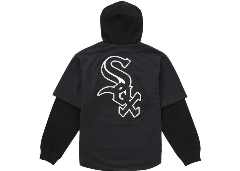 Supreme Supreme Chicago White Sox Hooded Baseball Jersey Black outlook