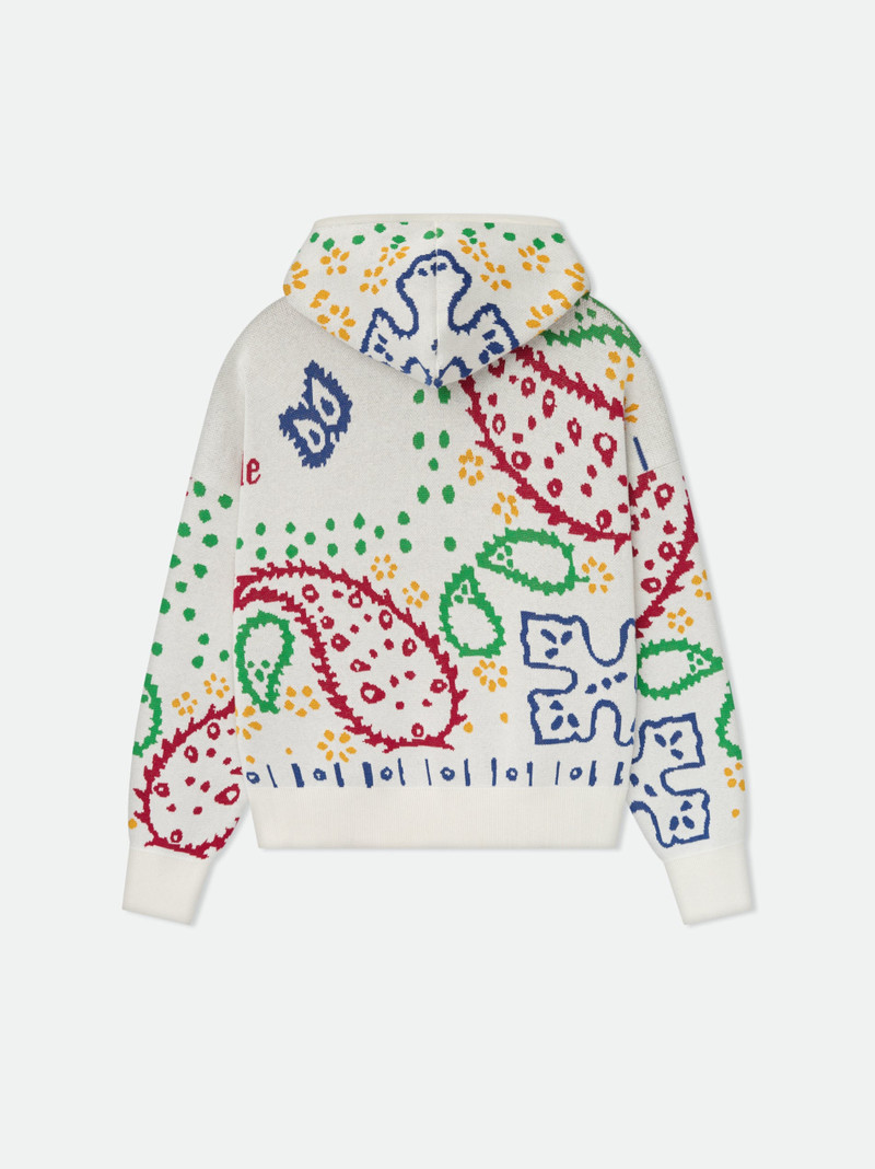 Rhude MULTI BANDANA KNIT ZIP UP HOODIE outlook