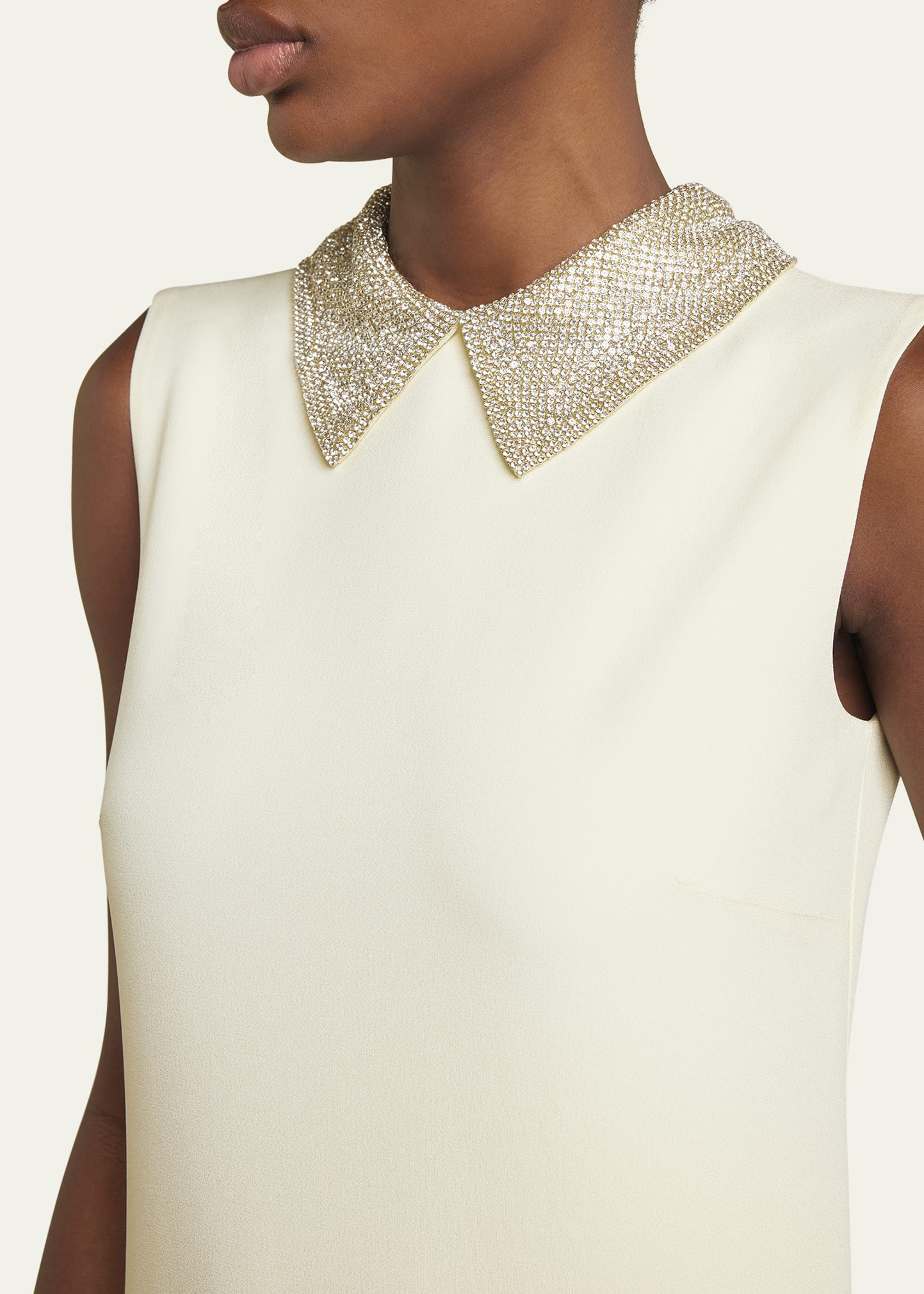 Crystal-Collar Envers Satin Mini Dress - 5