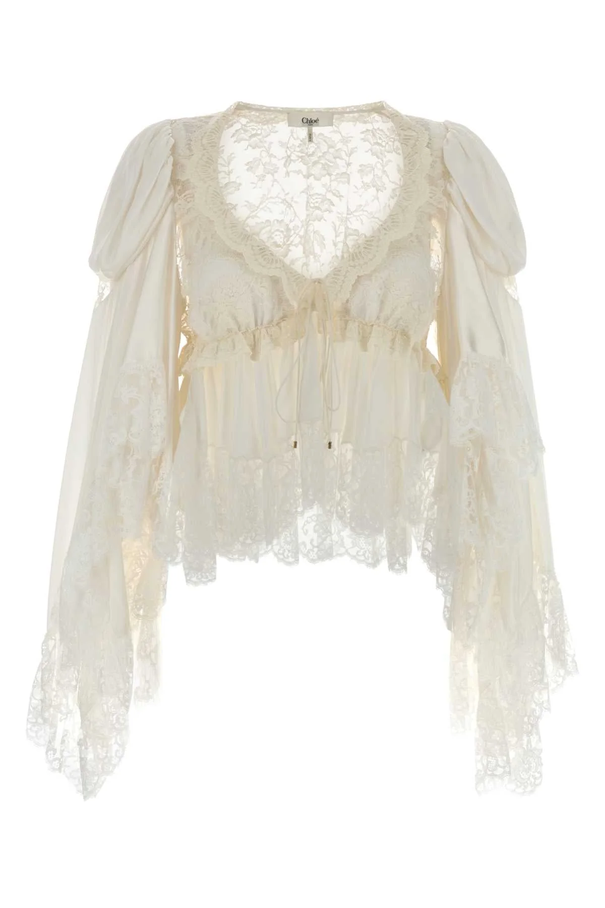 Chloe Women White Satin Blouse - 1