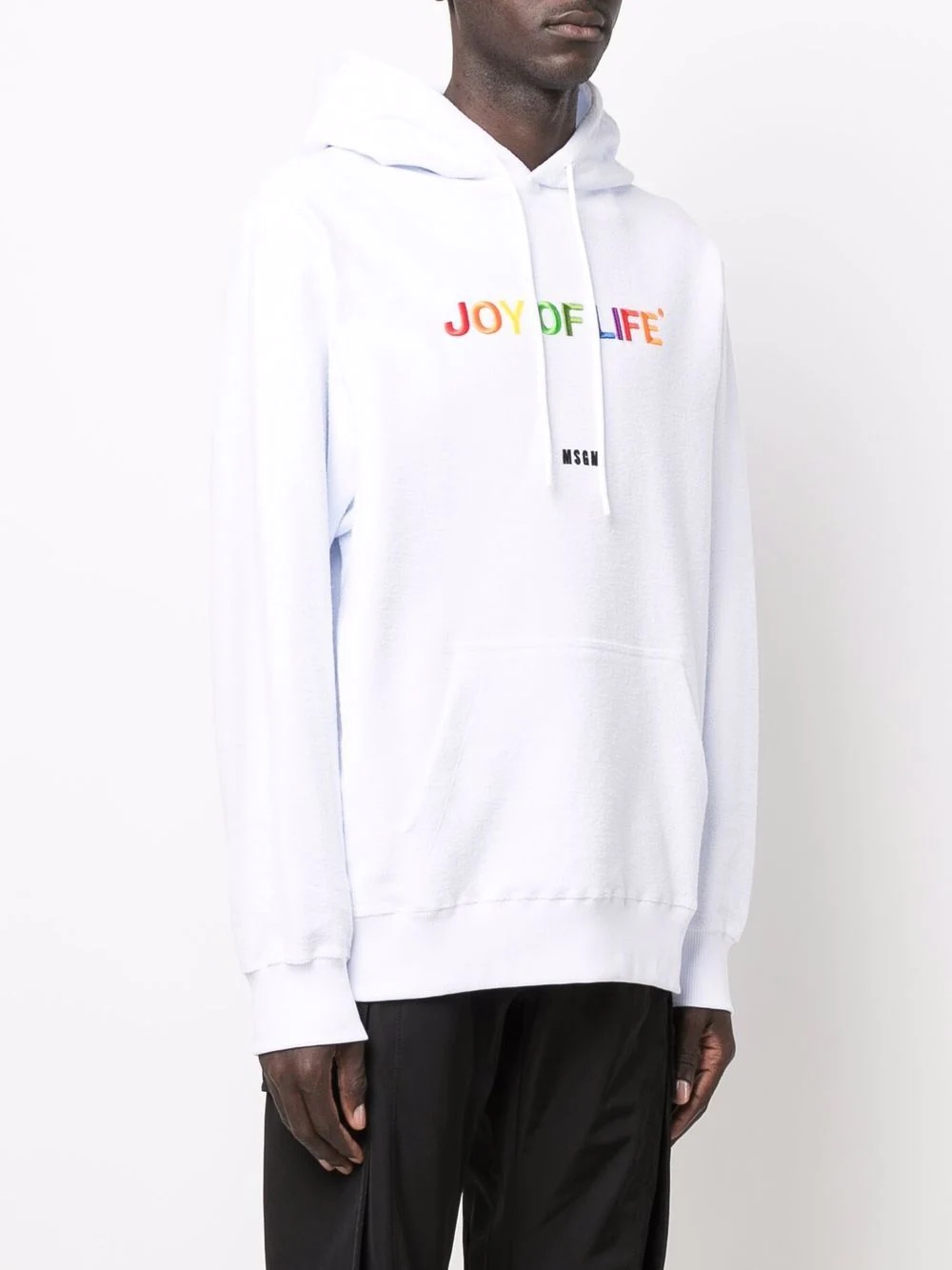 embroidered slogan cotton hoodie - 3