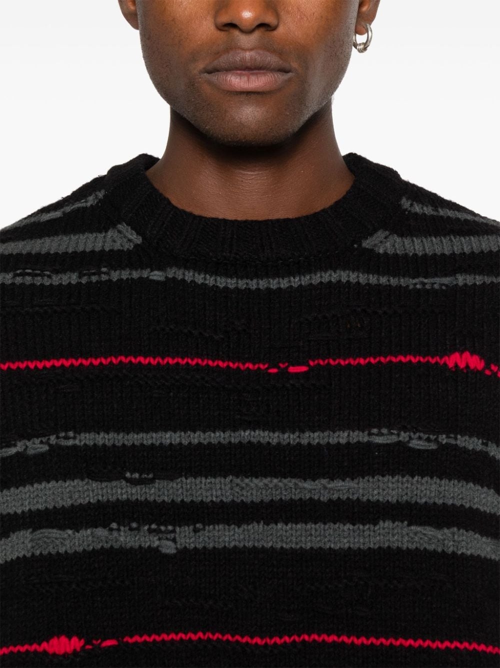 drop-shoulder striped jumper - 5