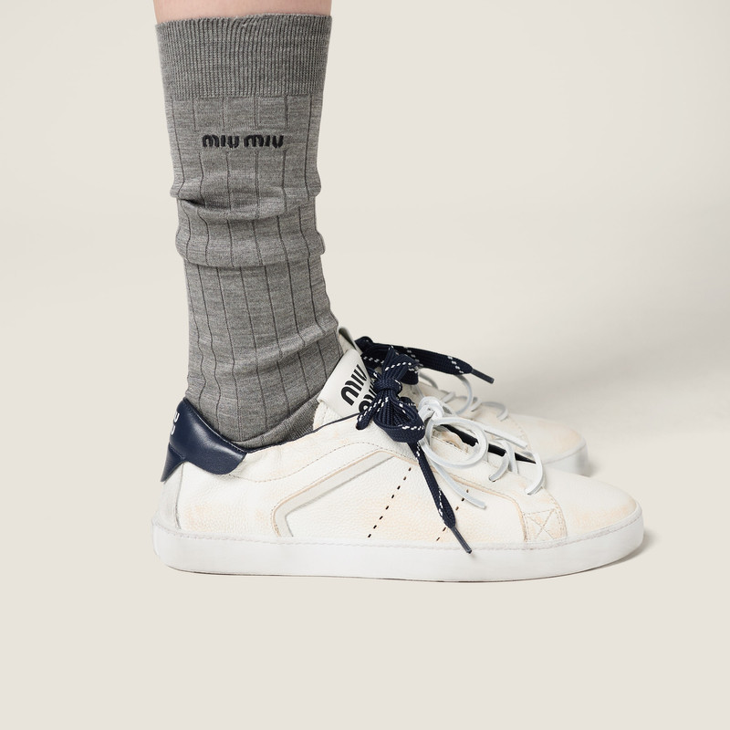 Miu Miu Deco' leather sneakers outlook