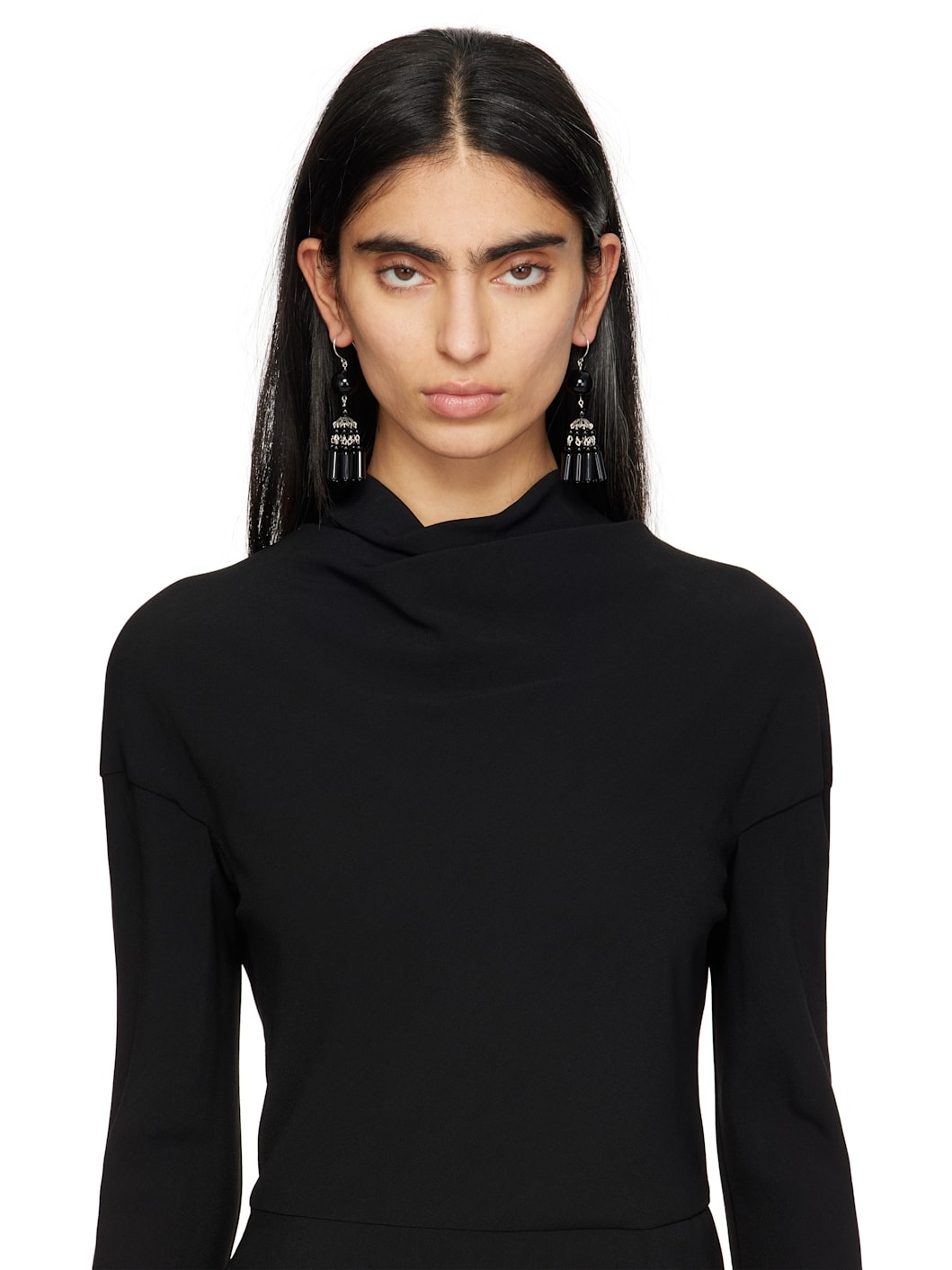 Silver & Black Flamenco Earrings - 3