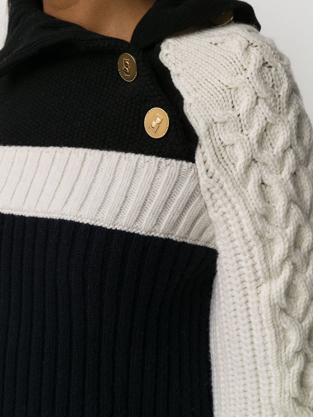 contrast knit button detail jumper - 5