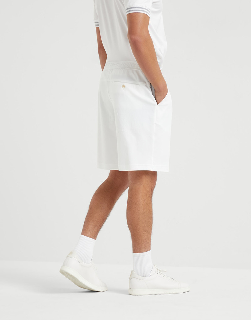 Brunello Cucinelli Cotton interlock shorts with logo outlook