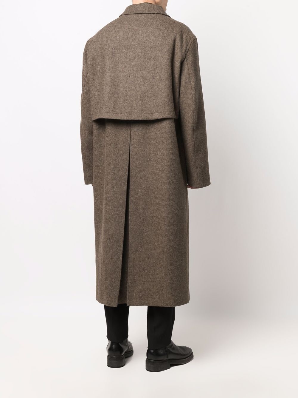 single-breasted wool coat - 4