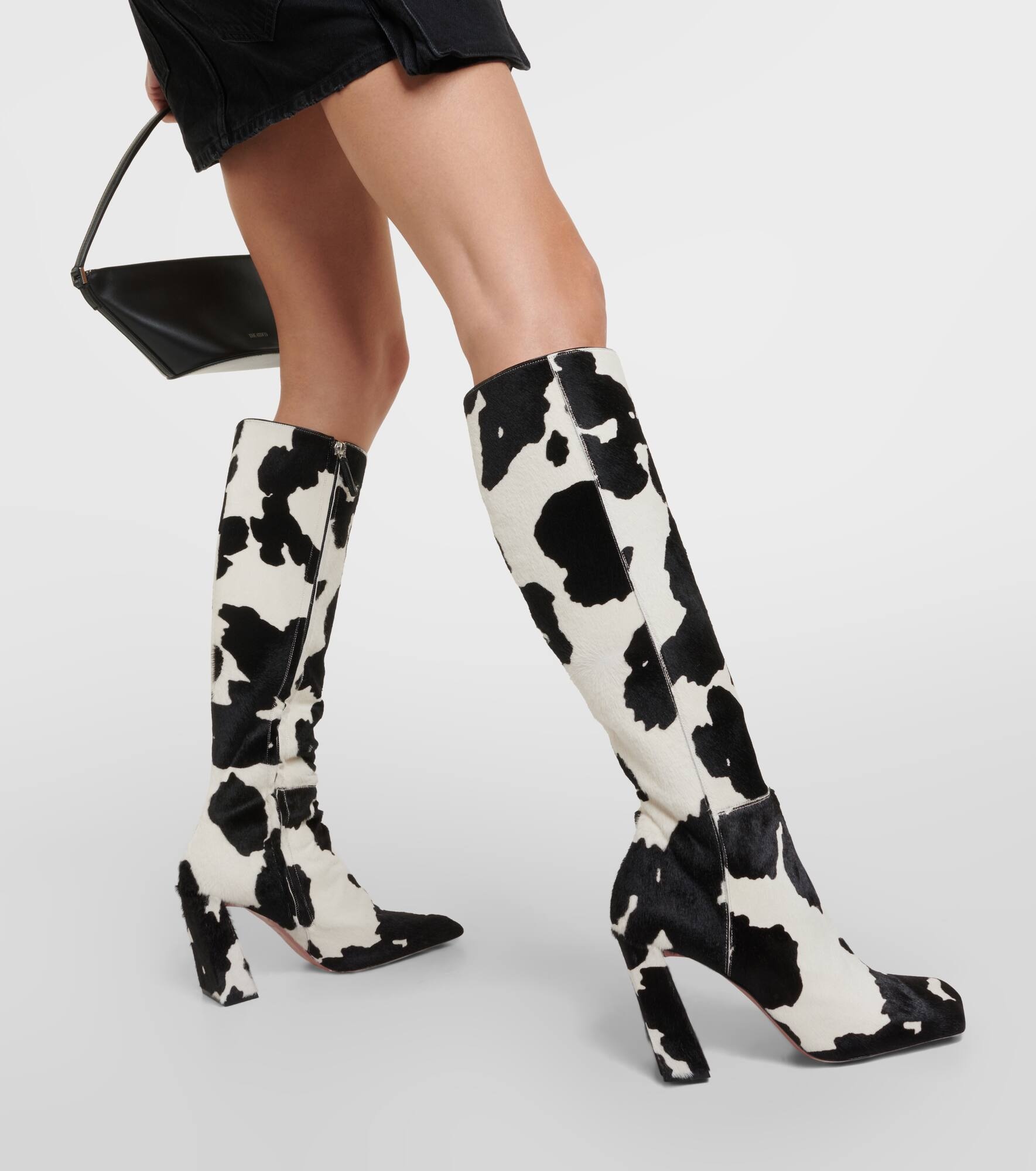 Marine calf hair knee-high boots - 4