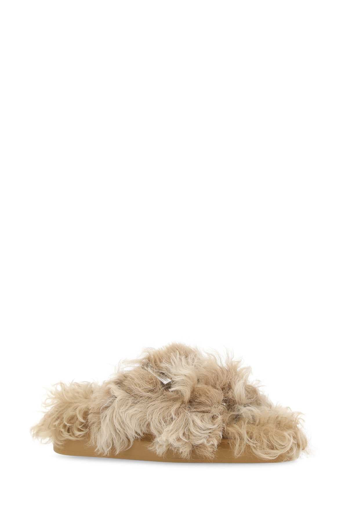 Alexander Mcqueen Women Beige Eco Fur Slippers - 2