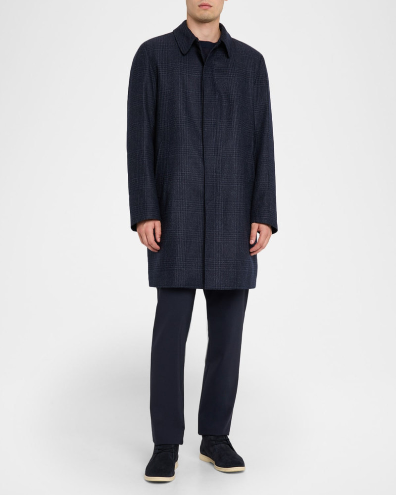 Herno Men's Plaid Wool/Silk Coat outlook