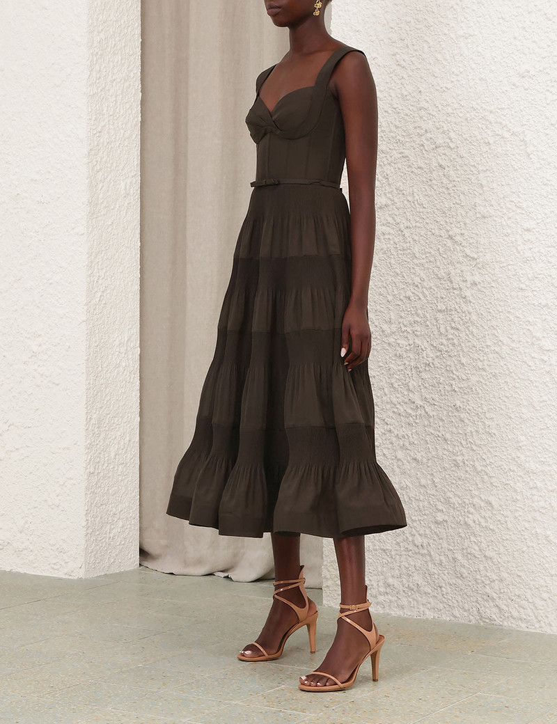 PLEATED DRAPED MIDI DRESS 3