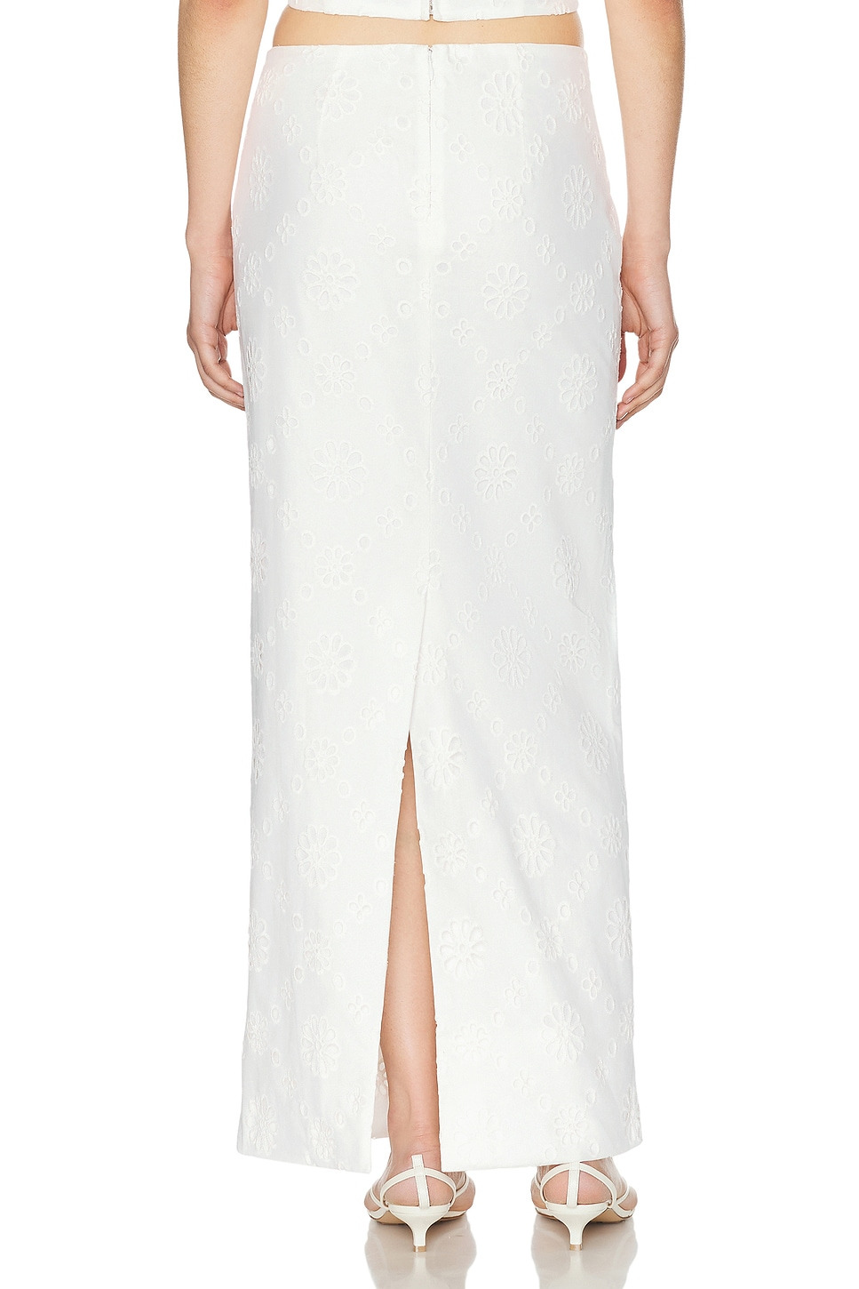 Eyelet Column Midi Skirt - 3