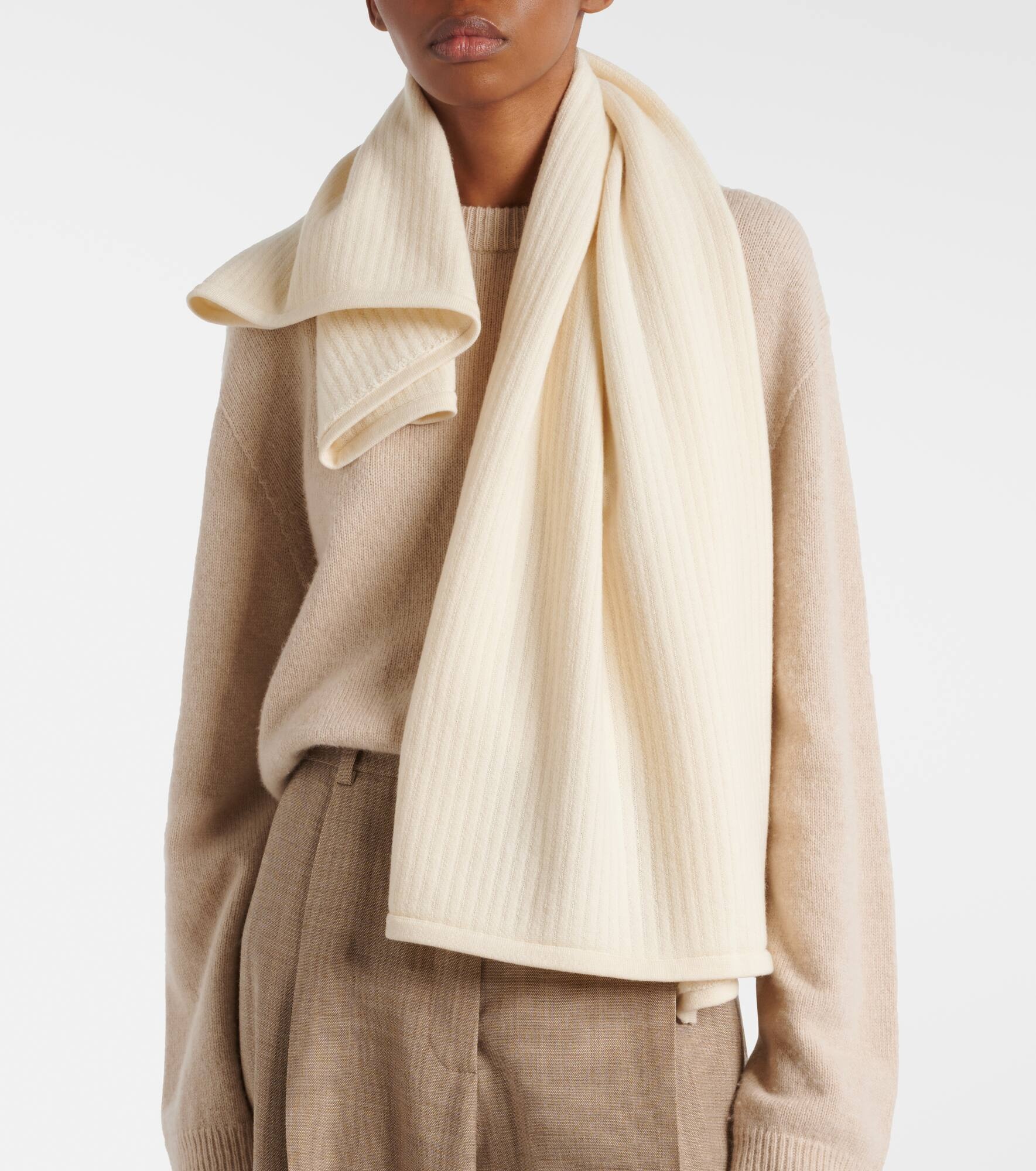 Striped cashmere scarf - 4