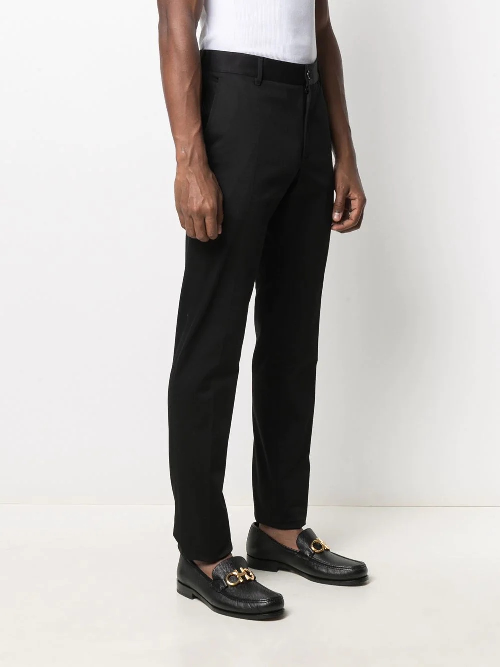 embroidered logo tailored trousers - 4