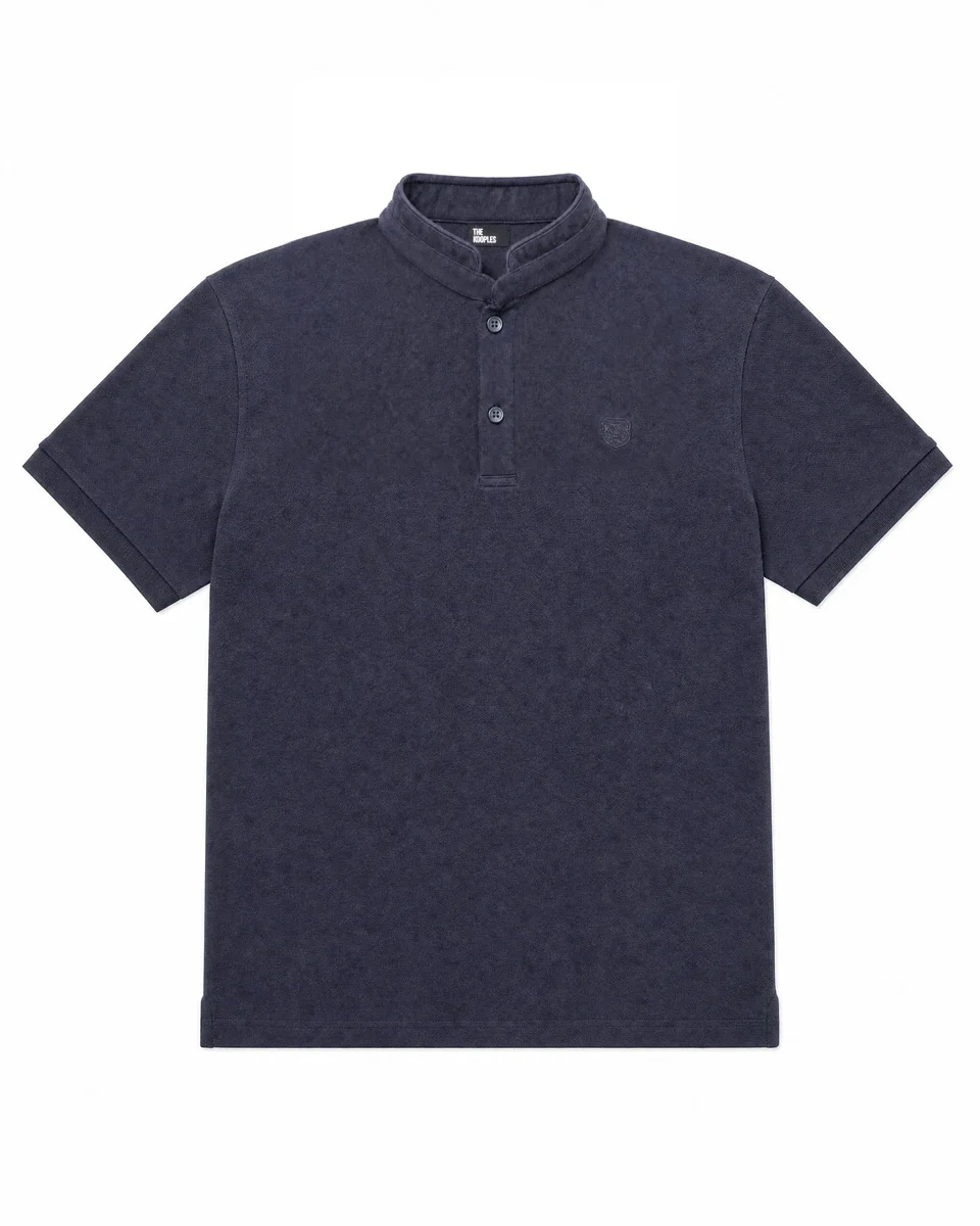 NAVY OFFICER-STYLE POLO SHIRT - 1
